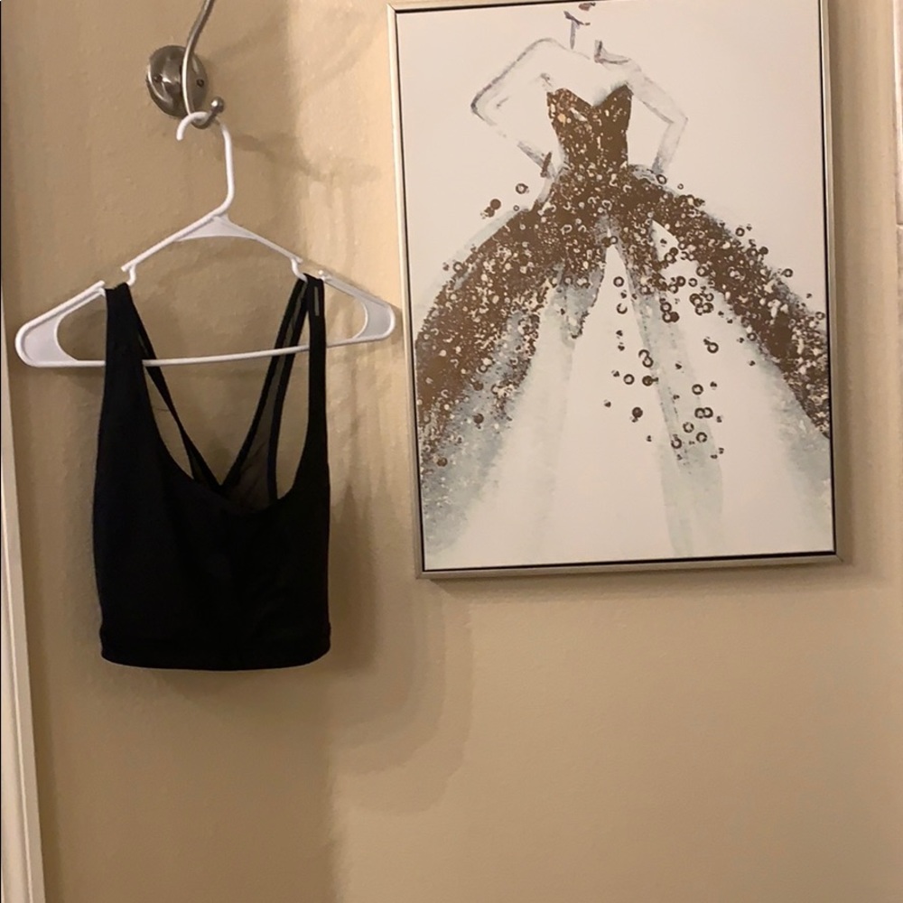 Gap Fit Black Mesh Sports Bra